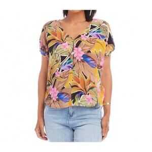 NEW KAREN KANE tana dolman sleeve top in tropical flower print